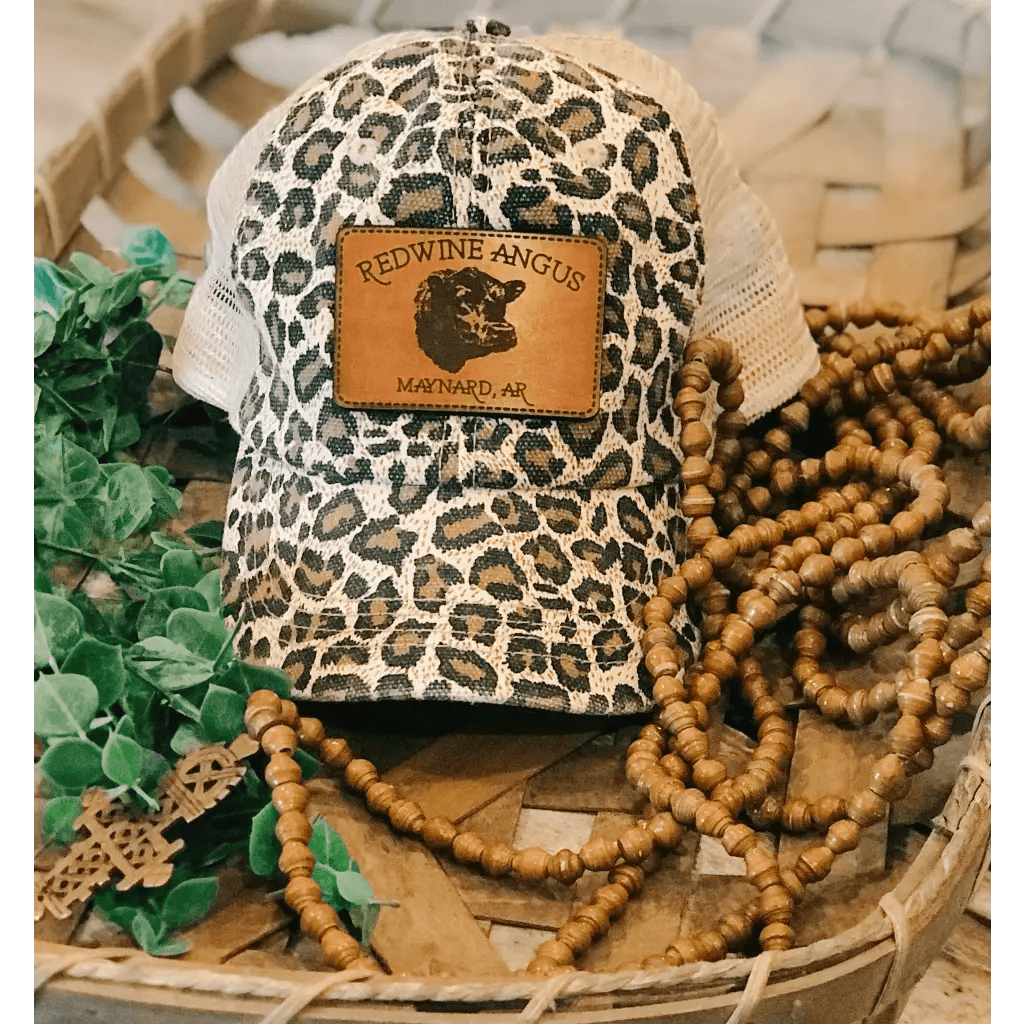 Signature Leopard Print Leather Patch Women's Hat- Fancy