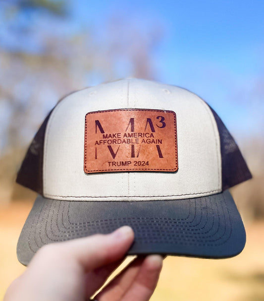 make america affordable again leather patch hat