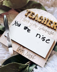 Customizable message magnet for teacher appreciation