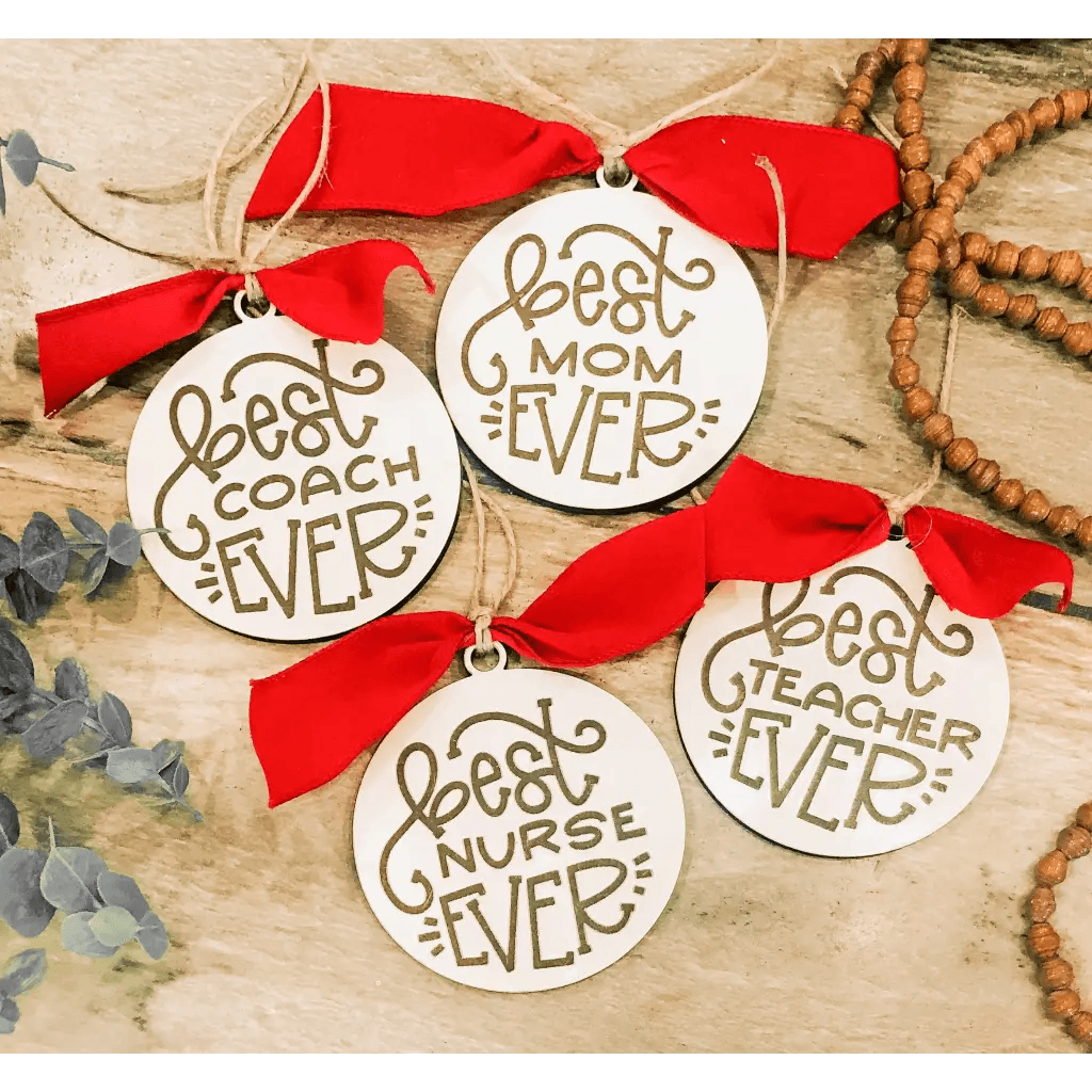 Best Family Ever Custom Christmas Ornament Custom &#39;Best Family Ever&#39; Christmas Ornaments - Personalized Gifts for Mom, Dad, Teachers, Nana, and More Fancy Front Porch