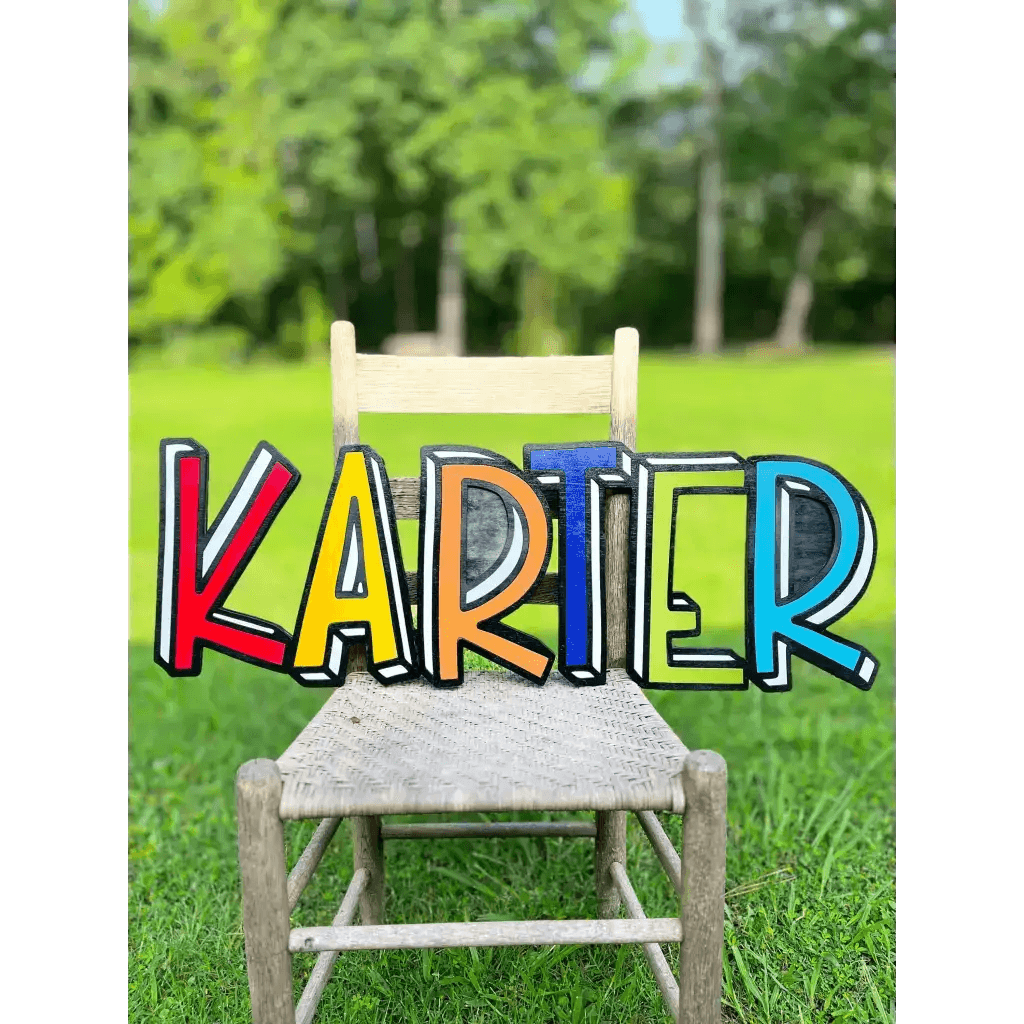 Custom Kids Bold Name Sign| Fancy Front Porch
