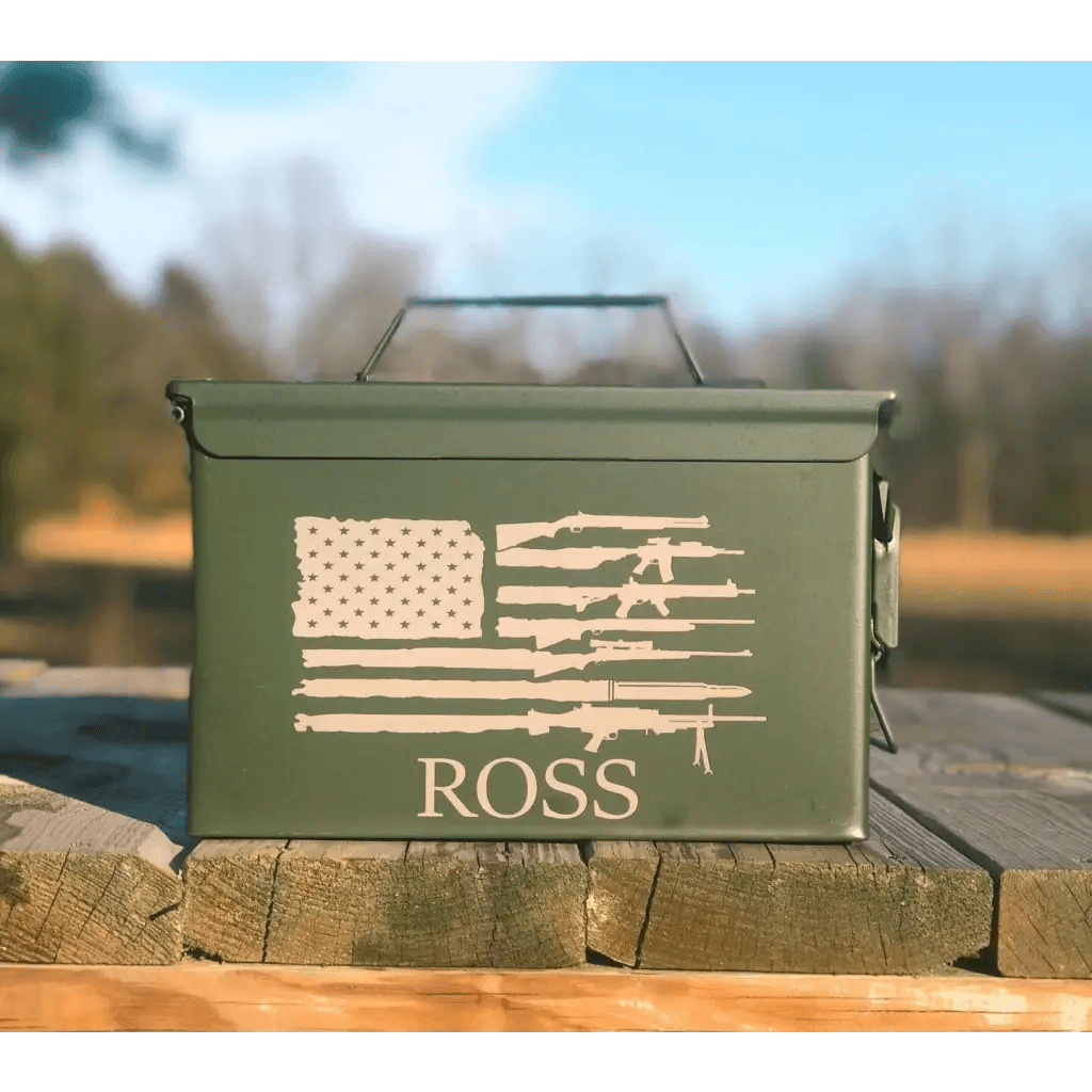 Custom Engraved Metal Ammo Storage Can - Fancy Front Porch