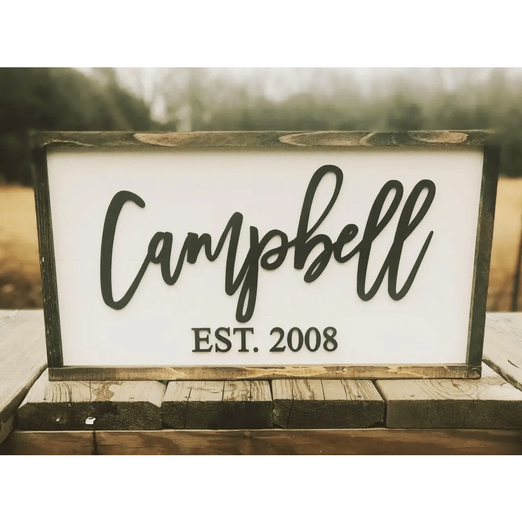 Custom Modern Farmhouse Family Name Sign - Fancy Front Porch
