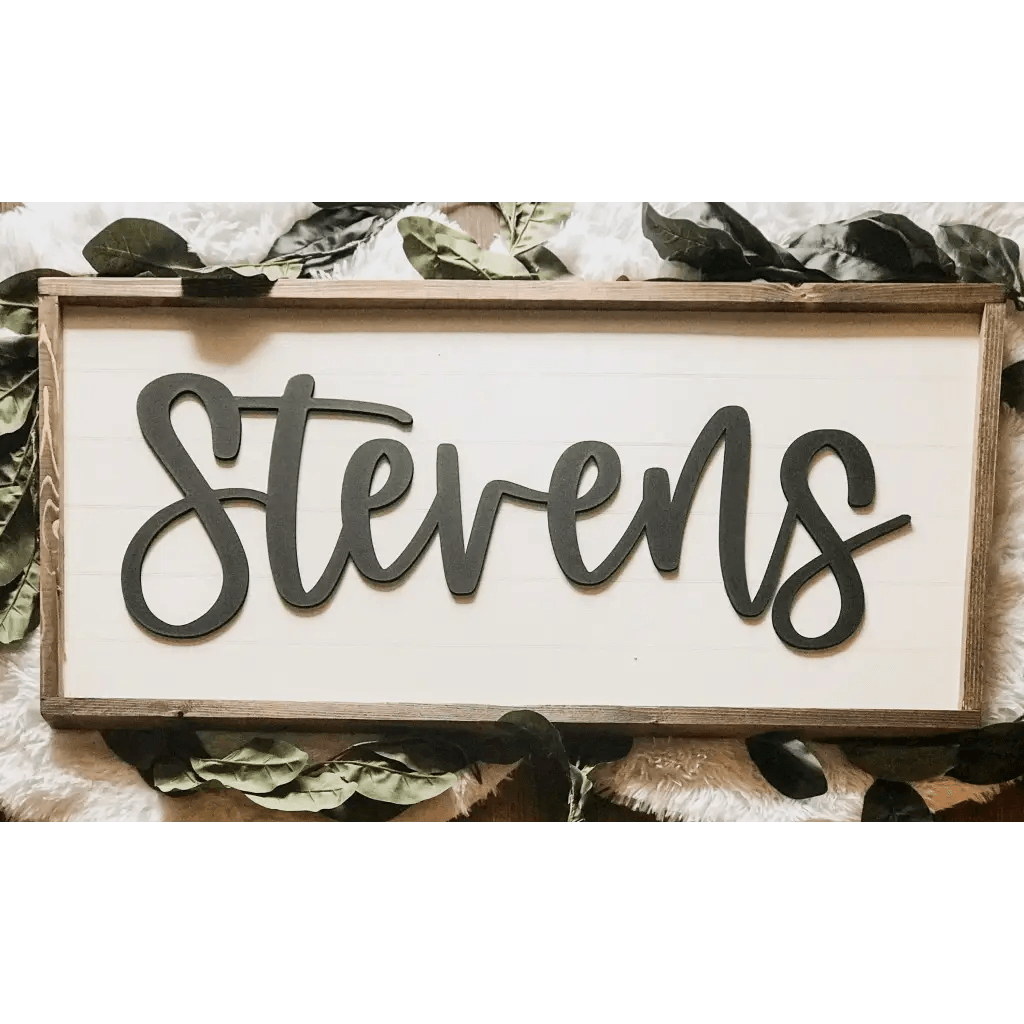 Custom Modern Farmhouse Family Name Sign - Fancy Front Porch