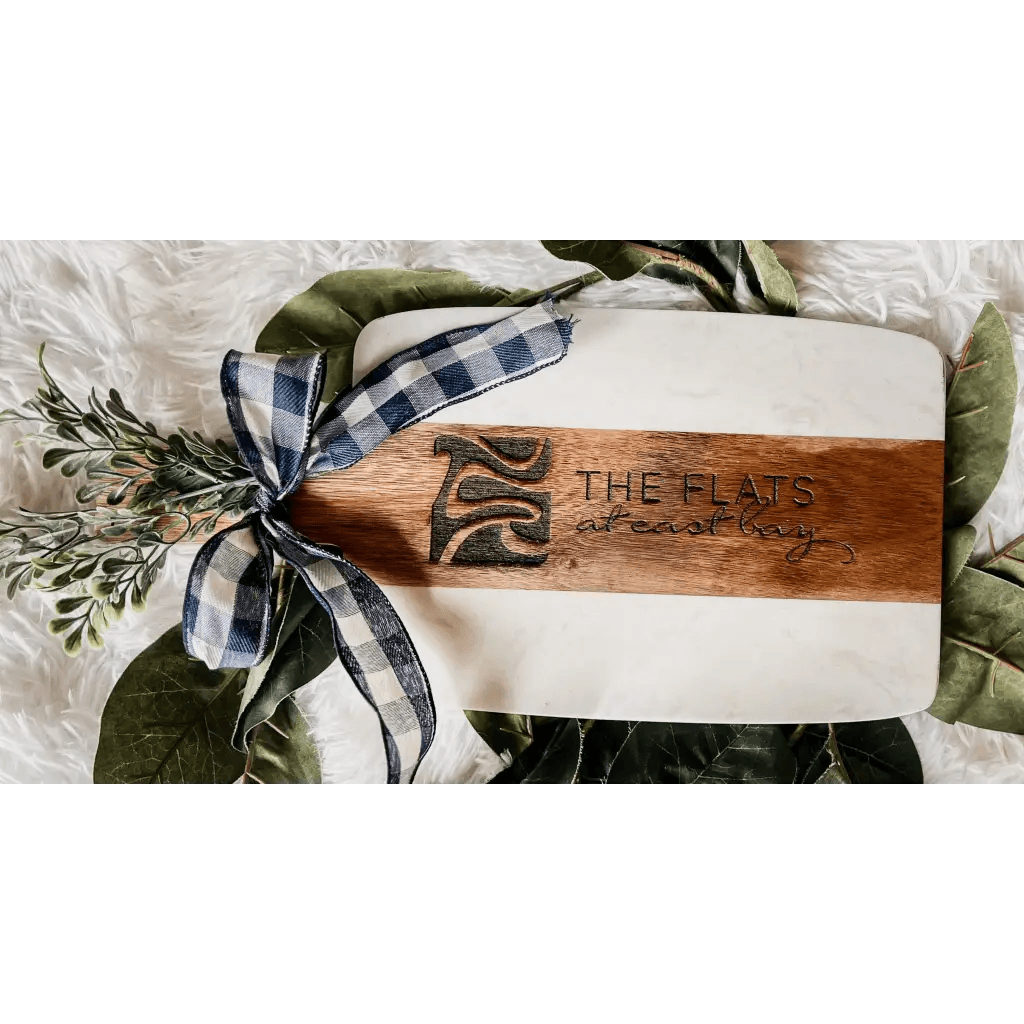 Marble + Wood Custom Engraved Charcuterie Board Marble + Wood Custom Engraved Cutting Board | Fancy Front Porch Fancy Front Porch