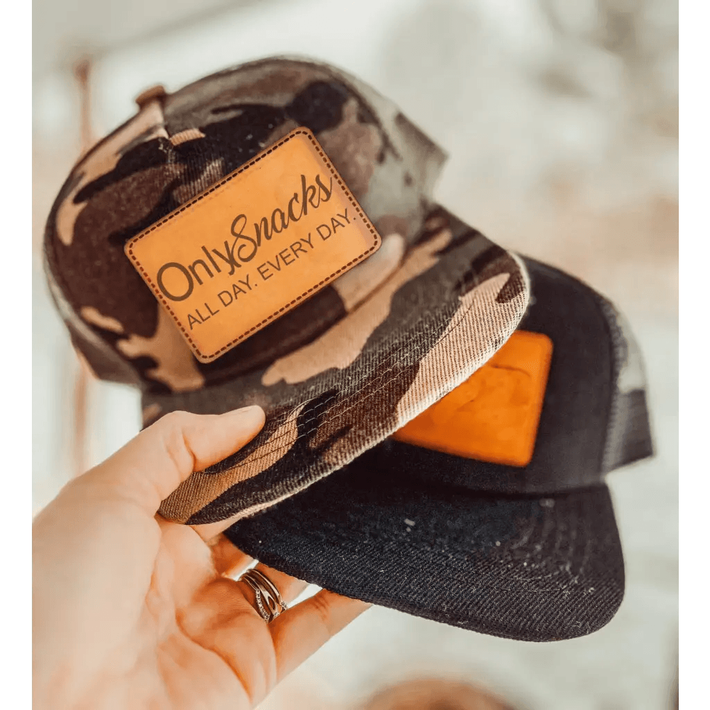 Only Snacks Youth Leather Patch Hat | Fancy Front Porch