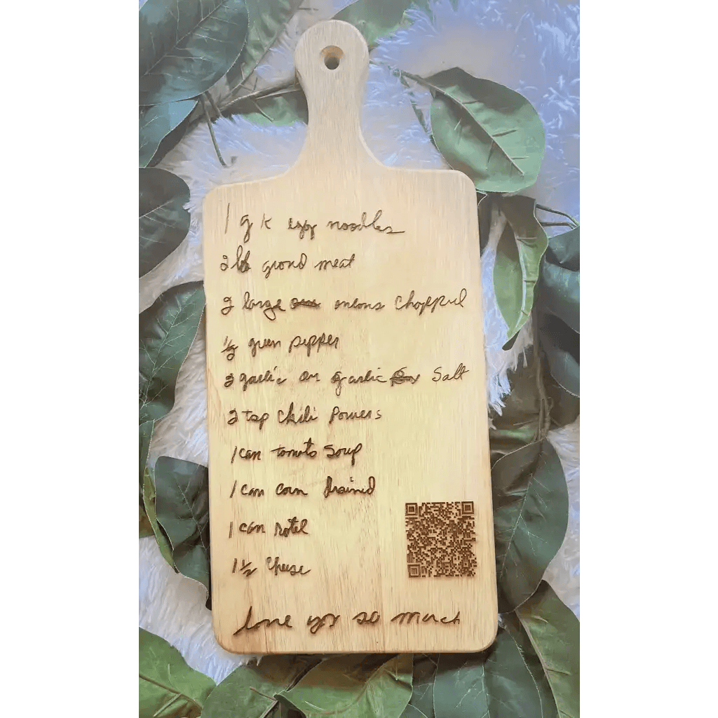 Personalized Custom Recipe Cutting Board with Voice Recording