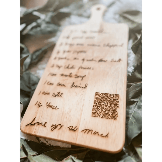 Personalized Custom Recipe Cutting Board with Voice Recording.