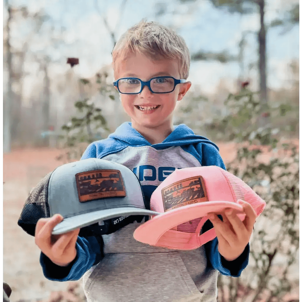 Custom Leather Patch Trucker Hat For Kids - Fancy Front Porch
