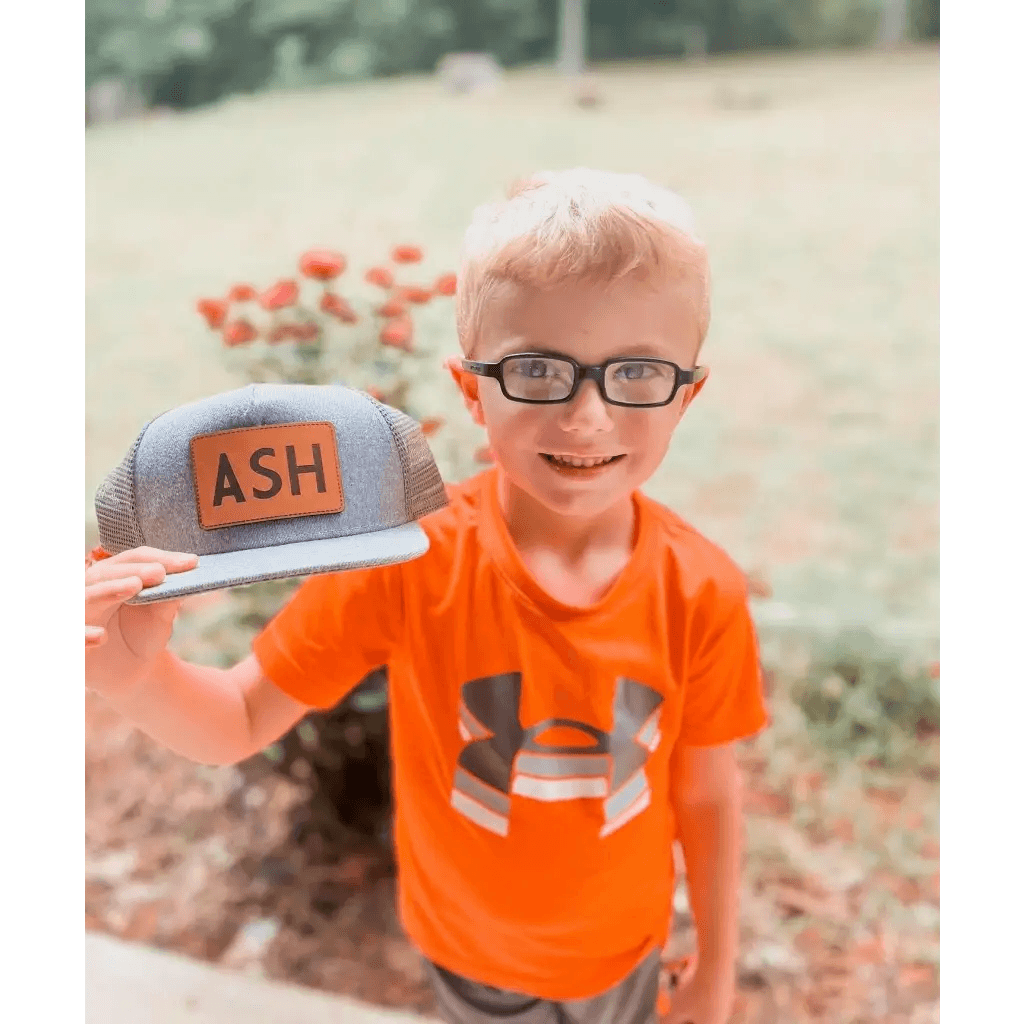 Signature Custom Trucker Hat for Kids -Fancy Front Porch Custom Leather Patch Hats for Kids | Fancy Front Porch Fancy Front Porch
