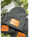 The Signature Leather Patch Beanie |Fancy Front Porch The Signature Custom Leather Patch Beanie |Fancy Front Porch Fancy Front Porch